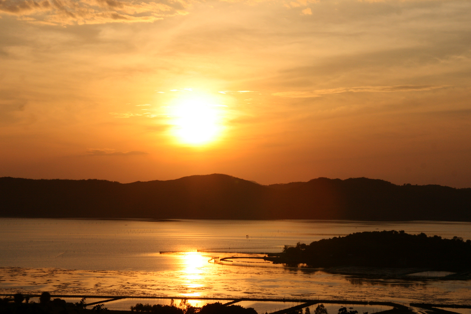 Quietly admire the natural beauty of 1 0 2 at dawn at O ​​Loan lagoon