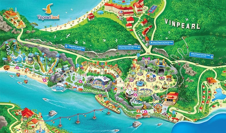 Bản đồ khu du lịch Vinpearl Nha Trang (Ánh ST)