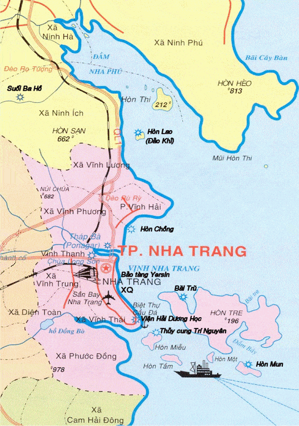 Bản đồ Nha Trang về du lịch 