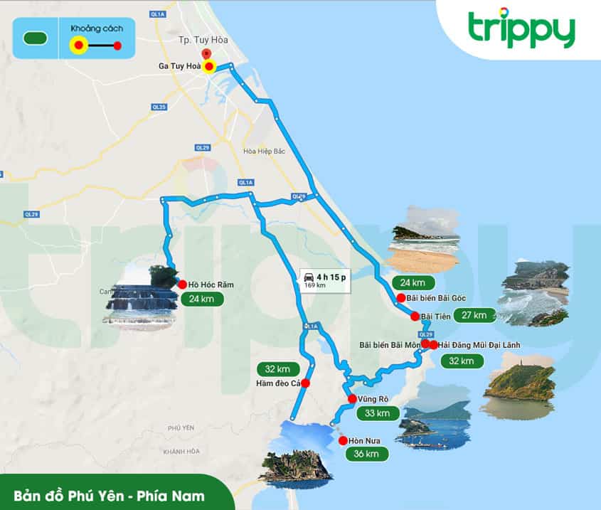 Với bản đồ du lịch Phú Yên và các điểm tham quan nổi bật của TP. Tuy Hòa, bạn sẽ có thể dễ dàng tìm được các điểm đến thú vị và đẹp nhất trong chuyến du lịch của mình. Từ bãi biển Tràm Tràm đến Mũi Điện, bạn sẽ có một chuyến đi đáng nhớ khi đến Phú Yên.