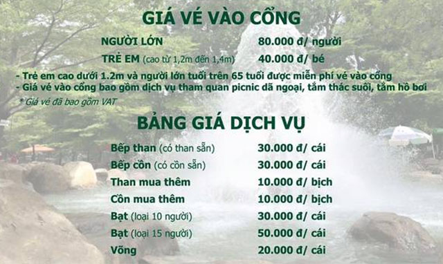 Giá vé khu du lịch Thui Chow