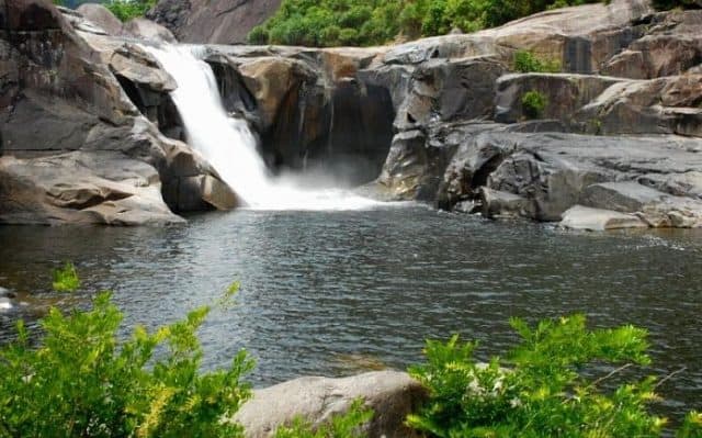 The water of Cai stream flows down a deep pool forming a large waterfall with white foam (ST PHOTO)