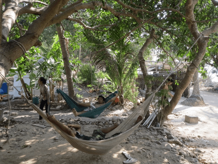 Resting on Hon Dau island