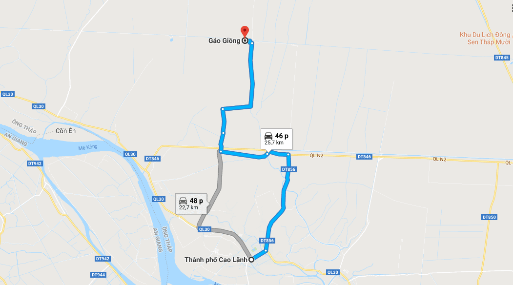 Bản đồ đường đến Khu du lịch sinh thái Gao Jiang