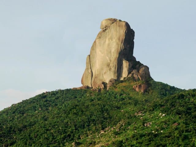 Large stele on the top of the mountain (ST PHOTO)