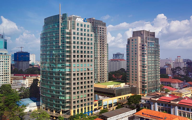 Tòa nhà hoành tráng của InterContinental Saigon nhìn từ trên cao
