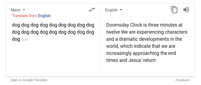 Google dịch tiên tri về ngày tận thế sắp diễn ra khi đồng hồ tận thế điểm 12 giờ vào 3 phút nữa