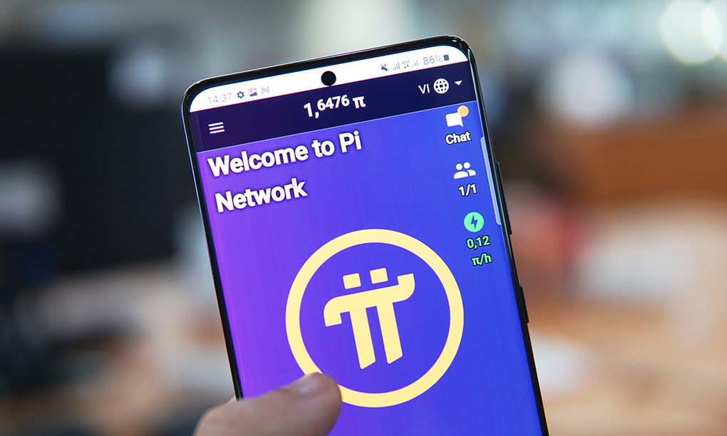 Giao diện của ứng dụng Pi Network. Số lượng đồng Pi trong tài khoản sẽ tăng theo từng giờ, dù người dùng không làm gì. Ảnh: Lưu Quý.